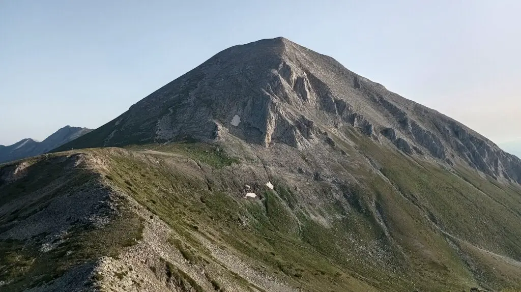 Vihren peak and plateau seen from another peak in Pirin NP
