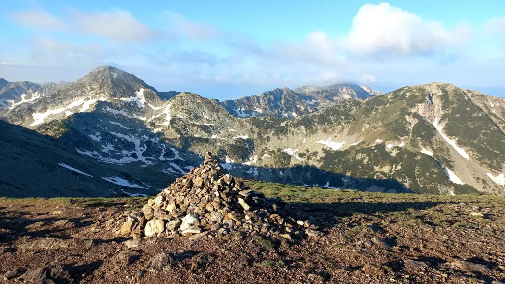 Bit of snow on the mountain peaks in Pirin National Park