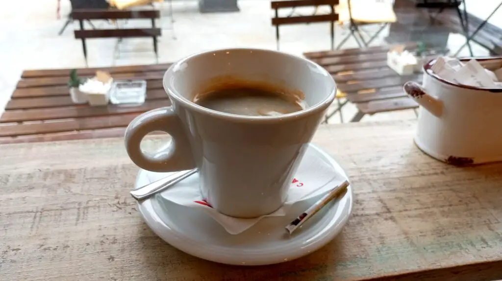 Coffee cup in Vintage Coffee Bar in Bansko