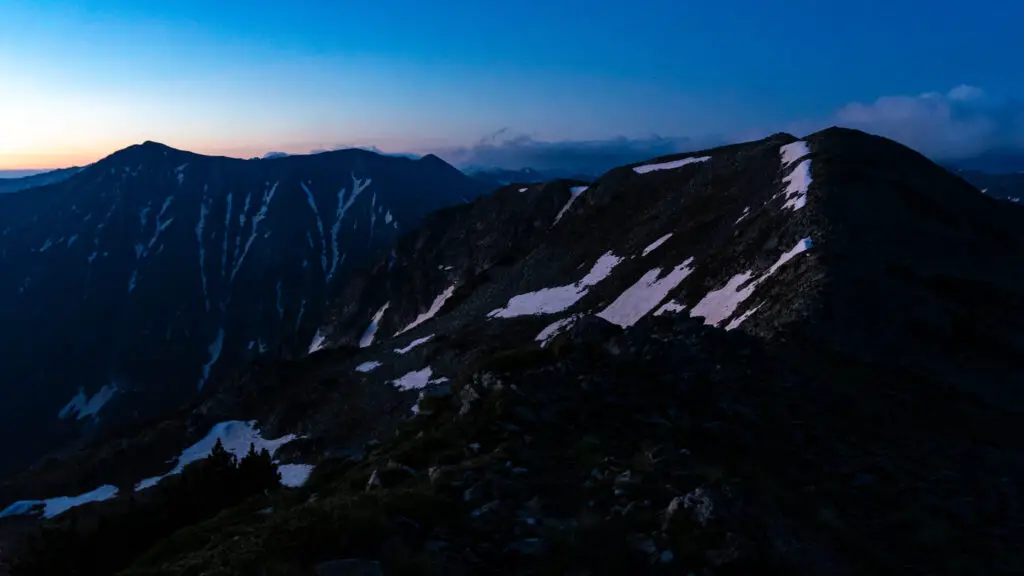 Night hike to Vihren Peak during July Morning