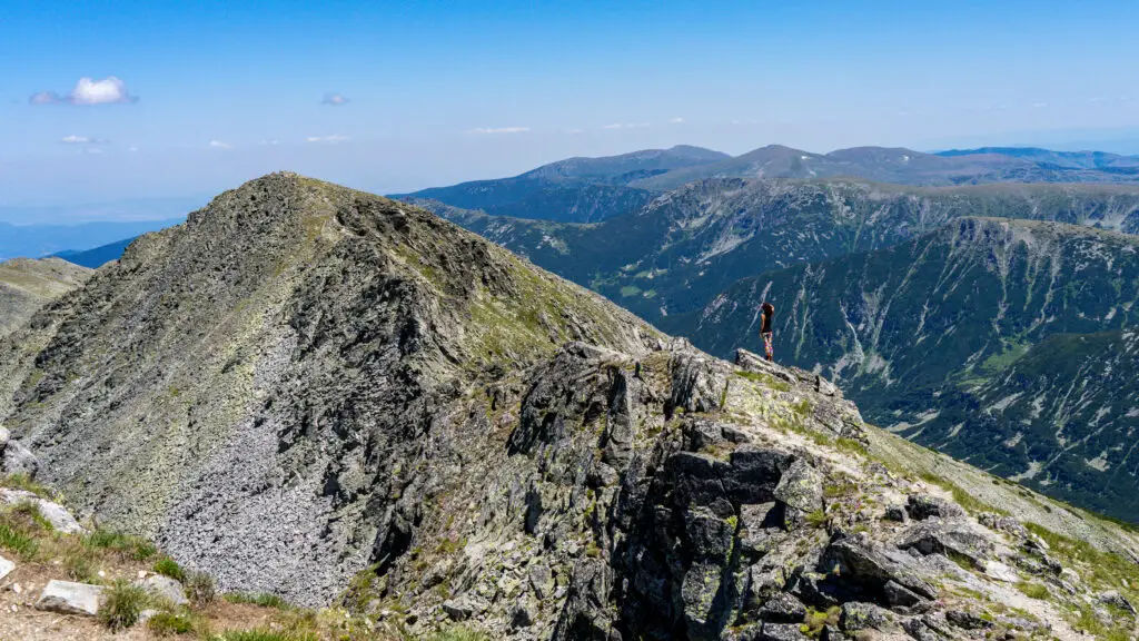 Jessica on Musala ridge in Bulgaria