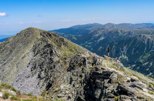 Jessica on Musala ridge in Bulgaria