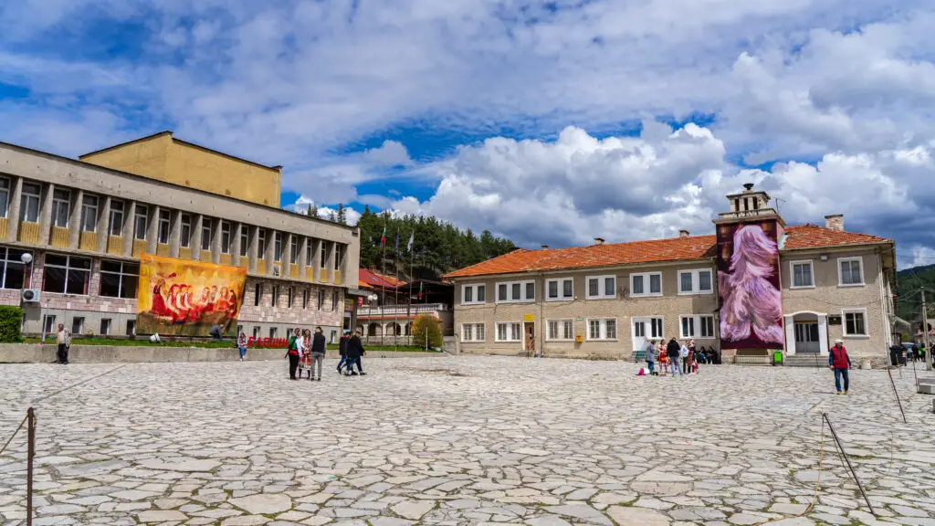 Town Square in Eleshnitsa during the kukeri ritual