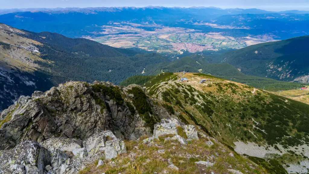 View from Todorka peak on Plato slopes and lift