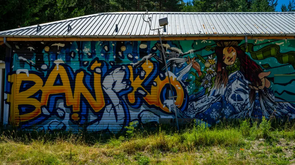 Bansko graffiti on ski road